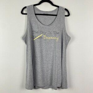 Spanx Tank Top Womens XL Scoop Neck The Sky Is The Beginning Gray